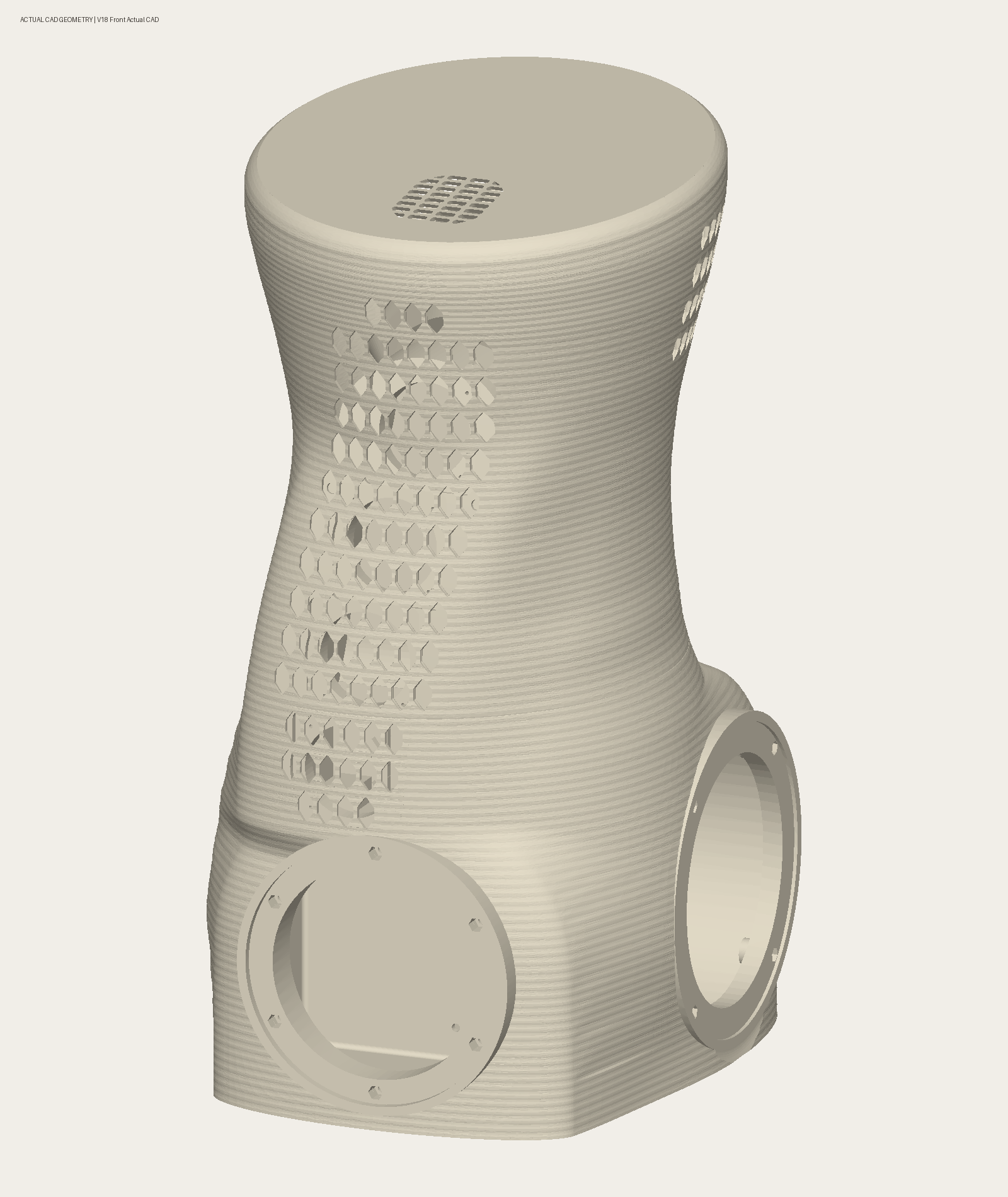 Cannon Curvy Pod tall prototype enclosure, actual CAD